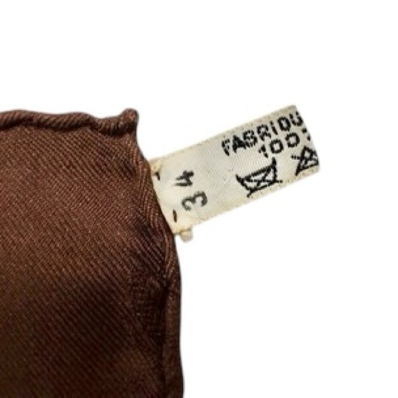 HERMES “Napoleon” 100% Silk Brown Blue & Cream Bumblebee Square Scarf Carre 90 - Picture 12 of 13